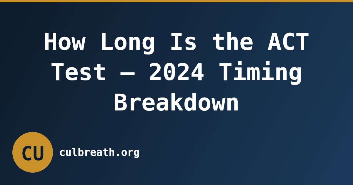 How Long Is the ACT Test – 2024 Timing Breakdown