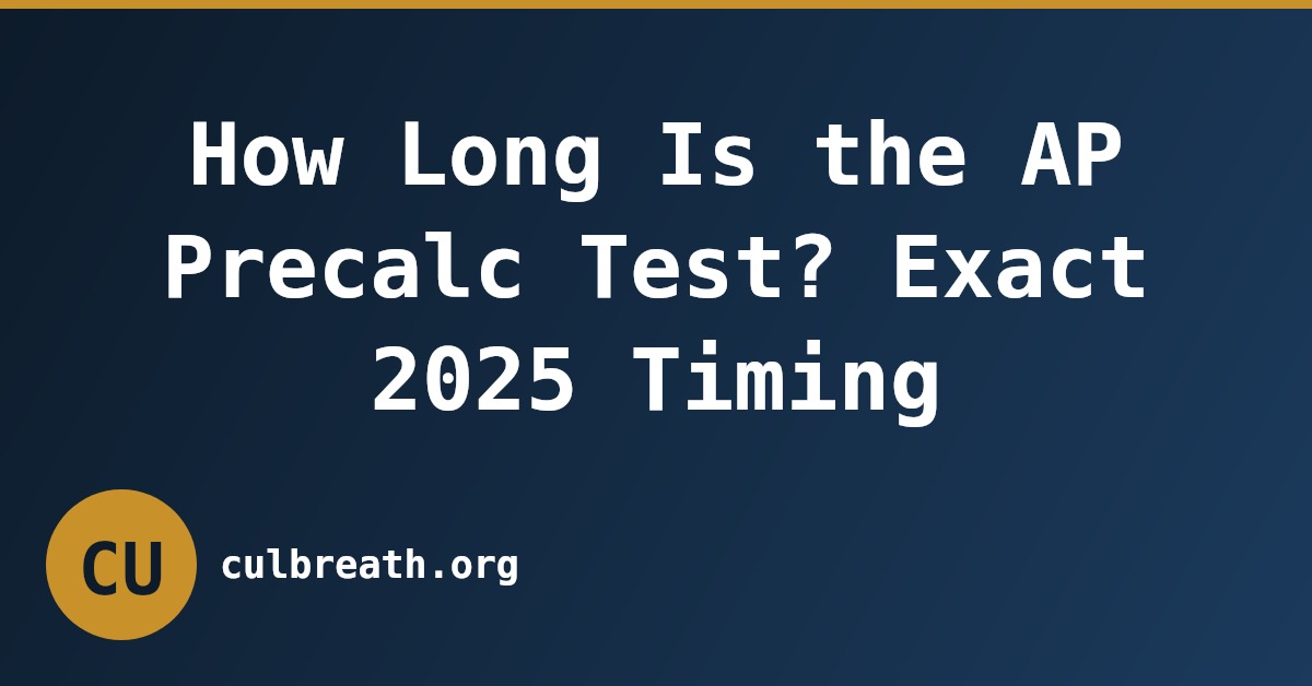 How Long Is the AP Precalc Test? Exact 2025 Timing