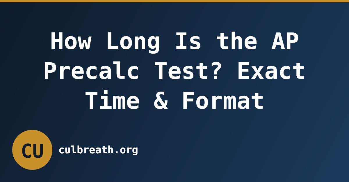 How Long Is the AP Precalc Test? Exact Time & Format