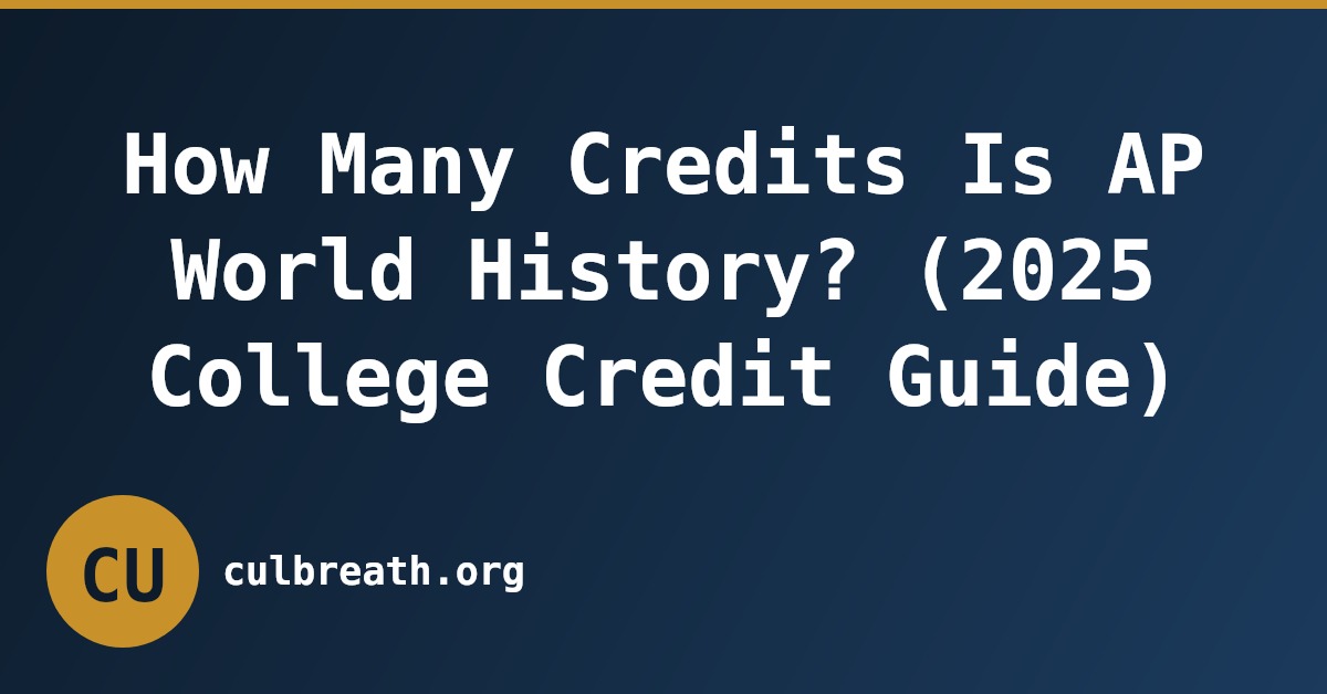 How Many Credits Is AP World History? (2025 College Credit Guide)