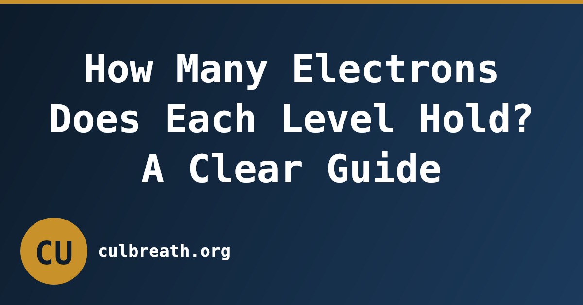 How Many Electrons Does Each Level Hold? A Clear Guide