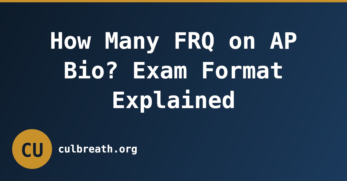 How Many FRQ on AP Bio? Exam Format Explained