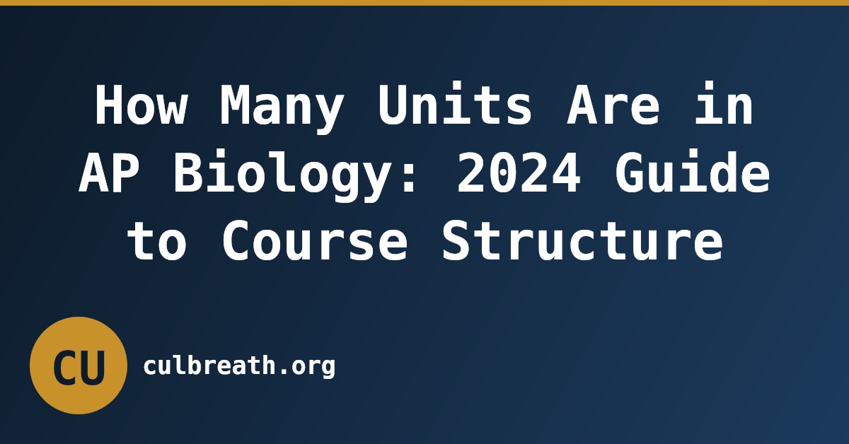How Many Units Are in AP Biology: 2024 Guide to Course Structure