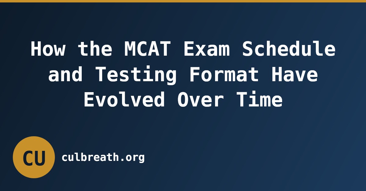 How the MCAT Exam Schedule and Testing Format Have Evolved Over Time