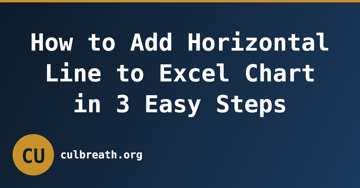 How to Add Horizontal Line to Excel Chart in 3 Easy Steps
