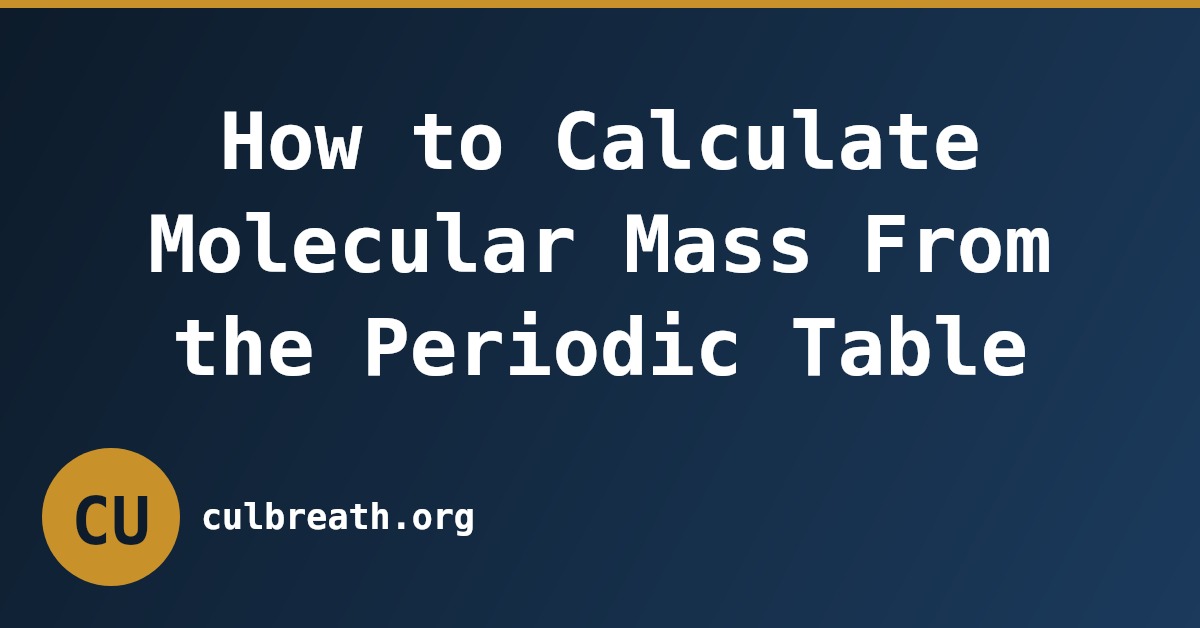 How to Calculate Molecular Mass From the Periodic Table