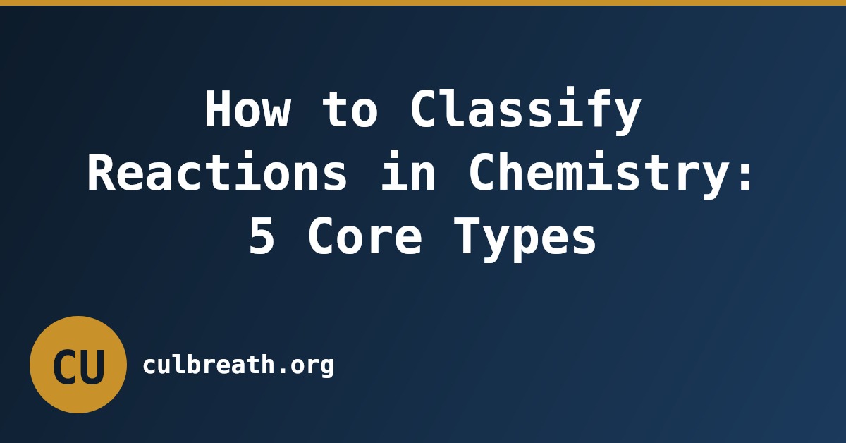 How to Classify Reactions in Chemistry: 5 Core Types