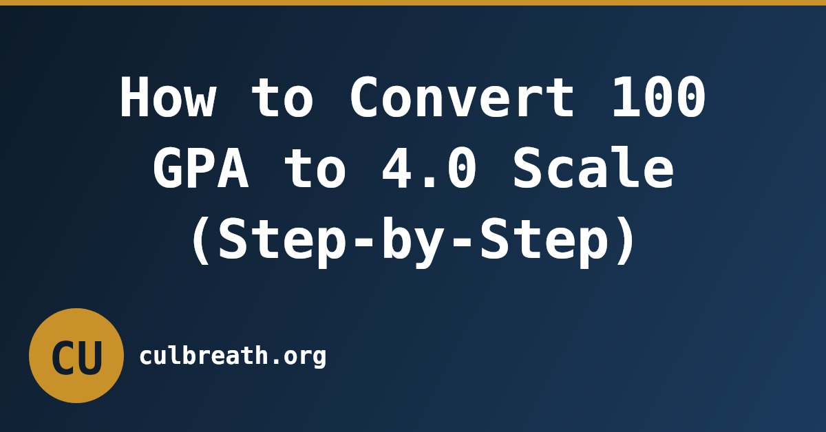 How to Convert 100 GPA to 4.0 Scale (Step-by-Step)