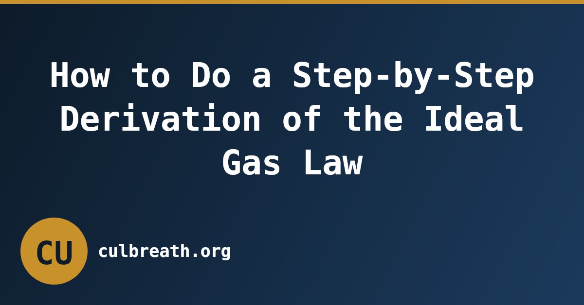 How to Do a Step-by-Step Derivation of the Ideal Gas Law