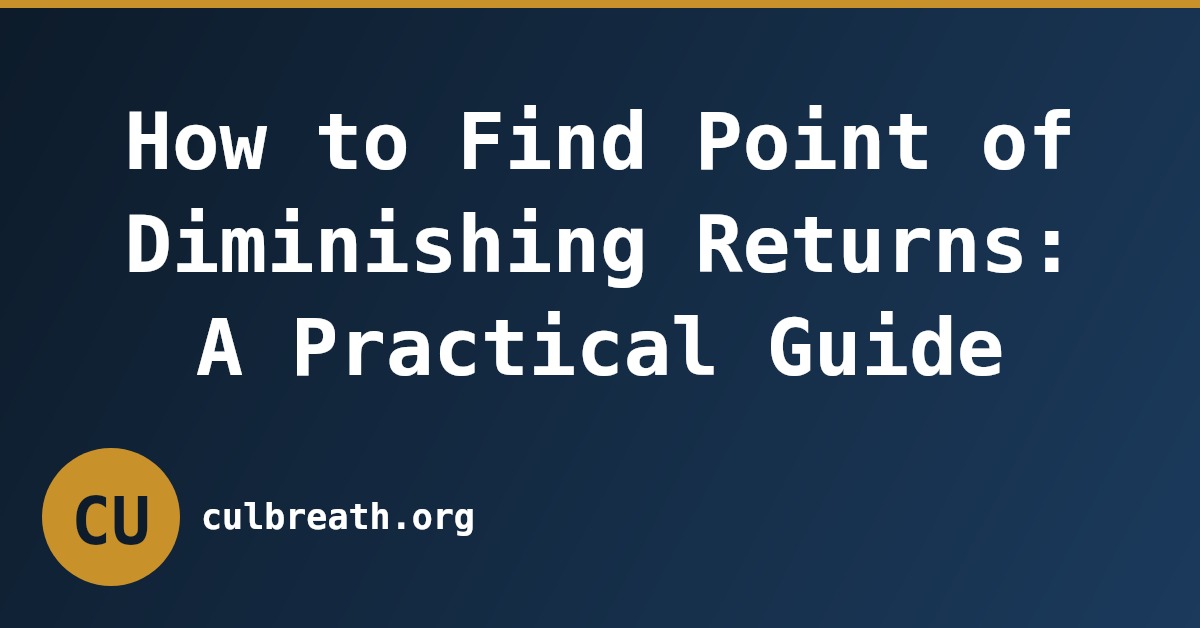 How to Find Point of Diminishing Returns: A Practical Guide
