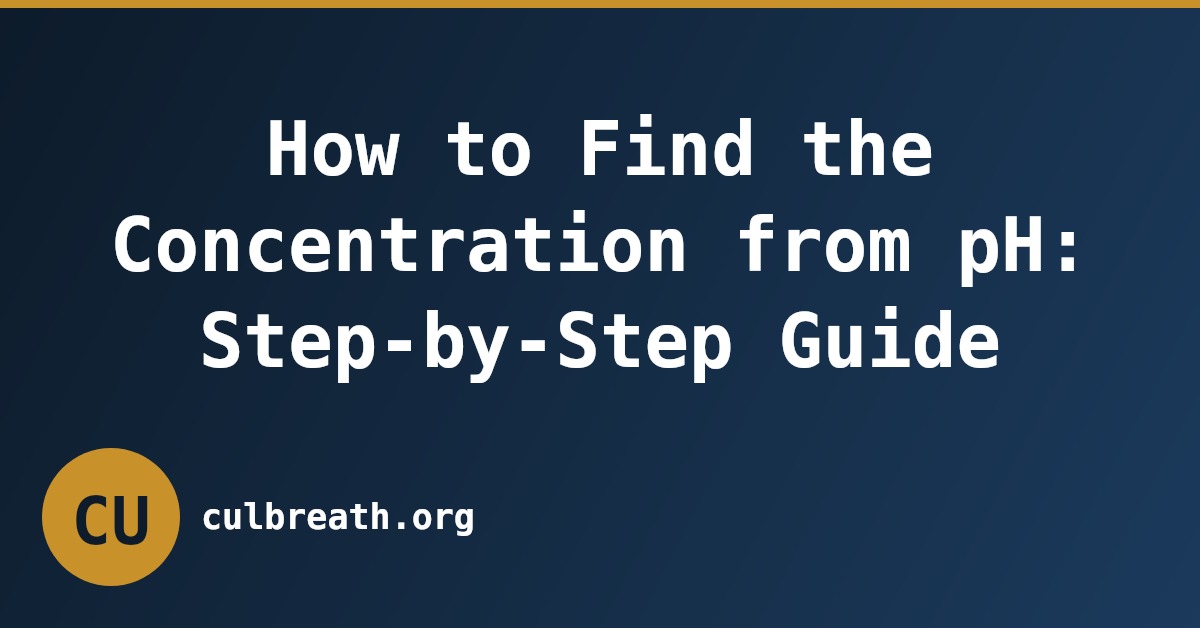 How to Find the Concentration from pH: Step-by-Step Guide