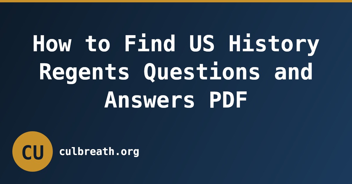 How to Find US History Regents Questions and Answers PDF