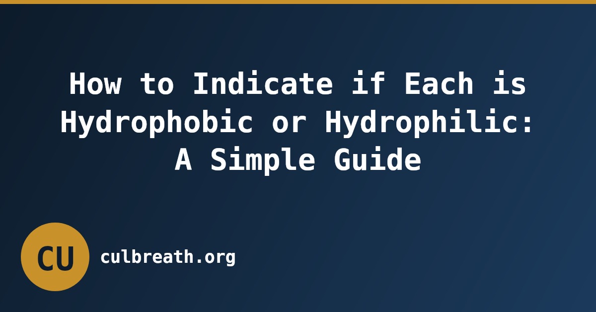 How to Indicate if Each is Hydrophobic or Hydrophilic: A Simple Guide