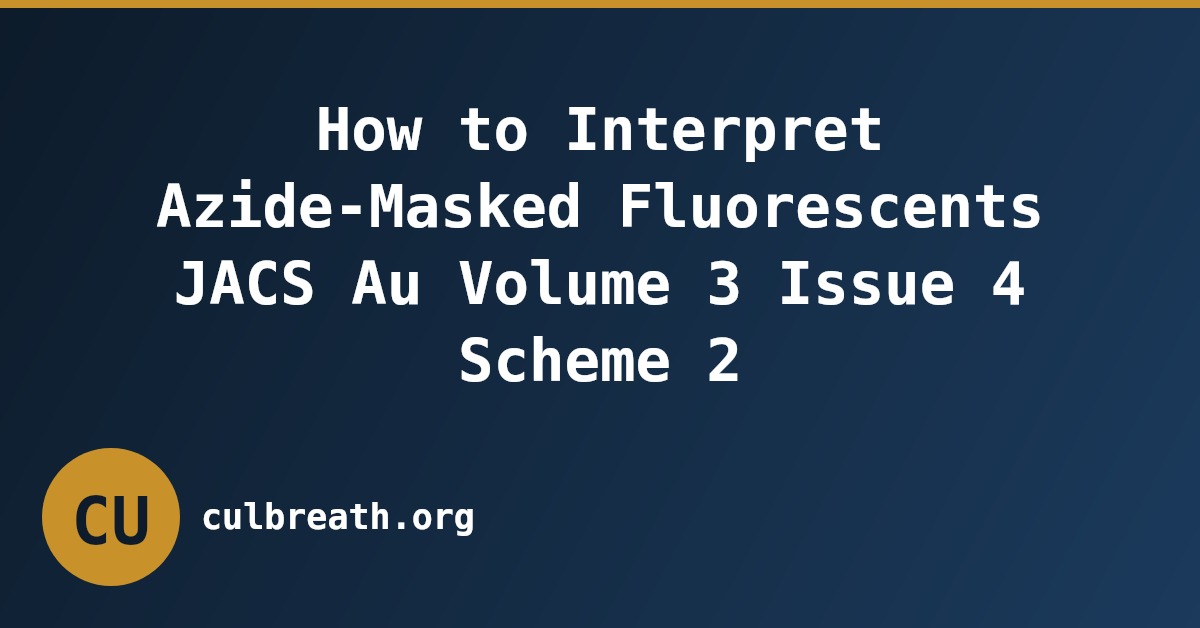 How to Interpret Azide-Masked Fluorescents JACS Au Volume 3 Issue 4 Scheme 2