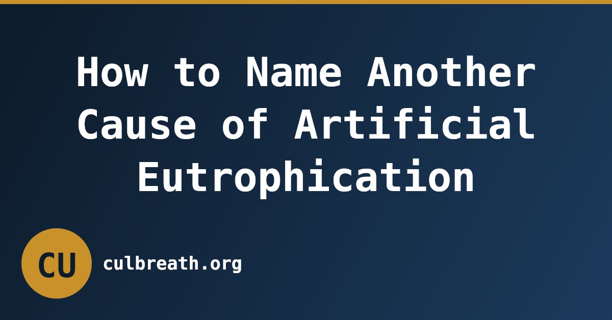 How to Name Another Cause of Artificial Eutrophication