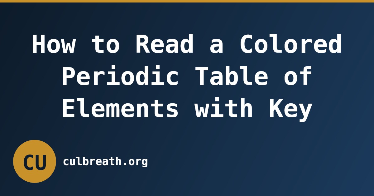 How to Read a Colored Periodic Table of Elements with Key