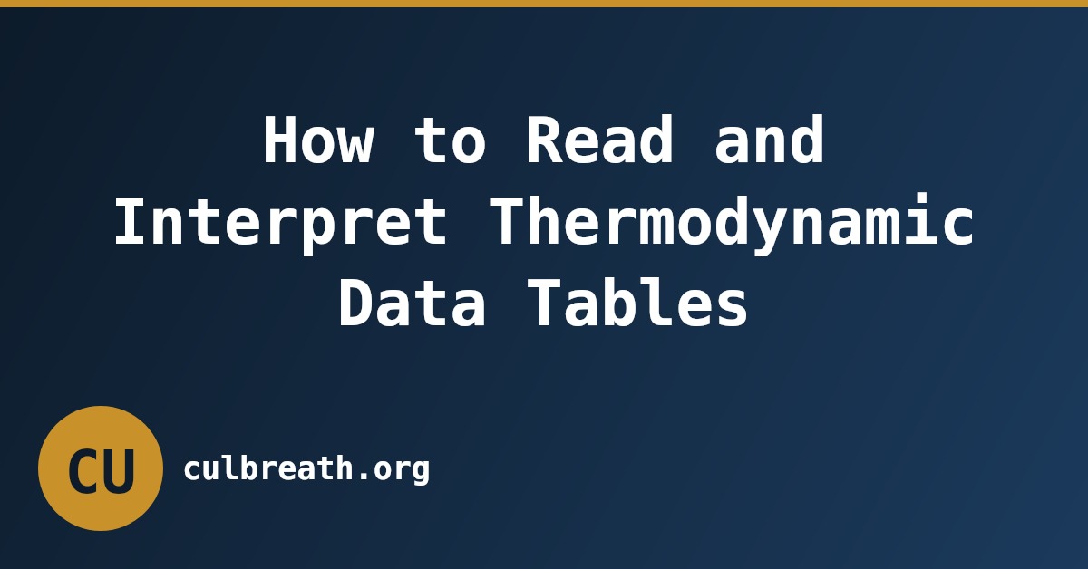 How to Read and Interpret Thermodynamic Data Tables