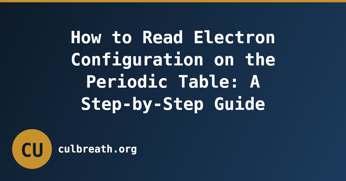 How to Read Electron Configuration on the Periodic Table: A Step-by-Step Guide