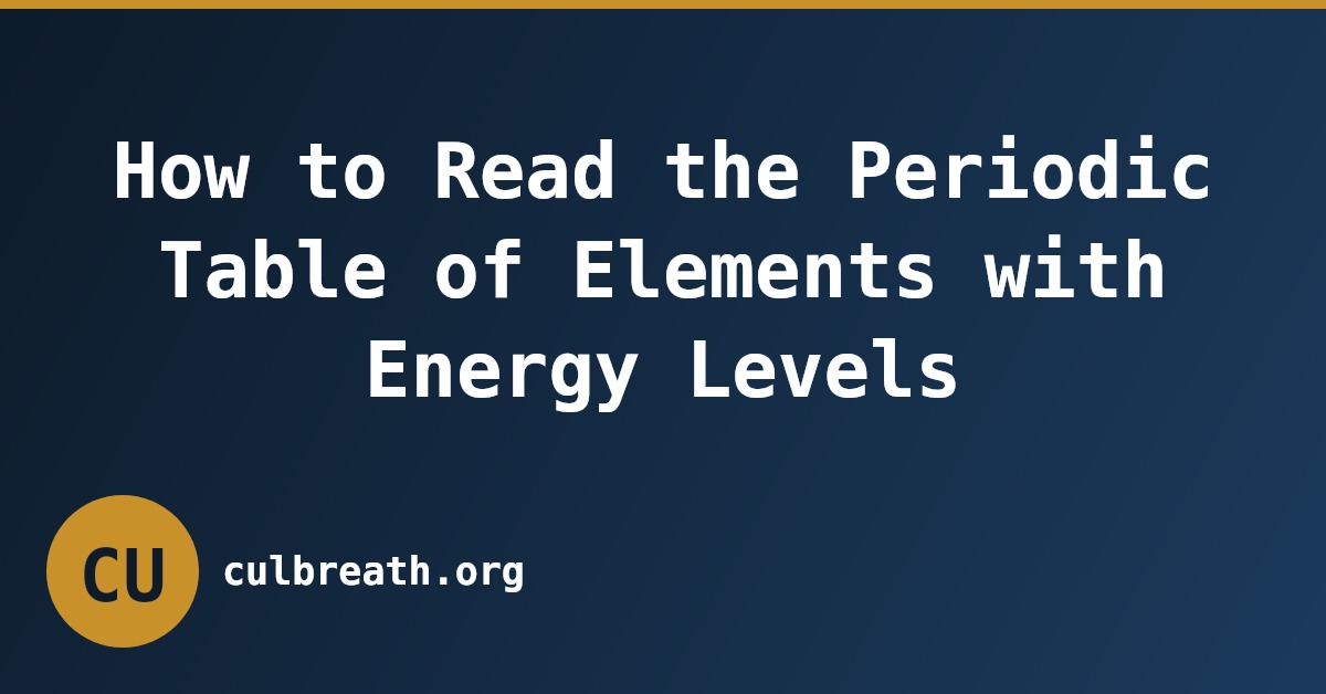 How to Read the Periodic Table of Elements with Energy Levels