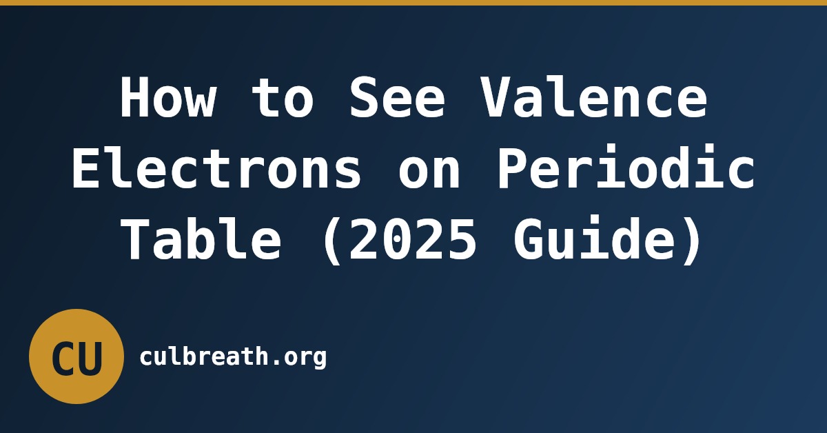 How to See Valence Electrons on Periodic Table (2025 Guide)