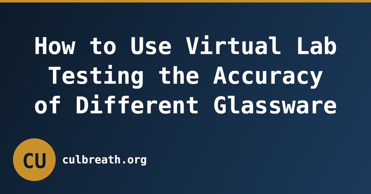 How to Use Virtual Lab Testing the Accuracy of Different Glassware