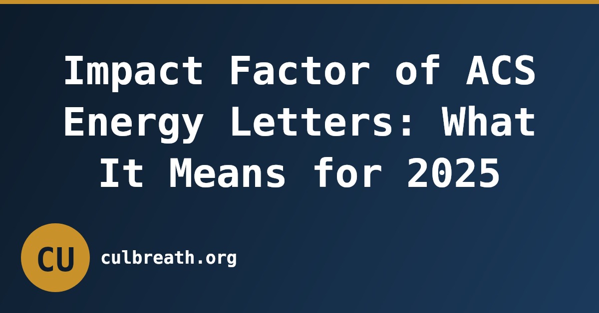 Impact Factor of ACS Energy Letters: What It Means for 2025