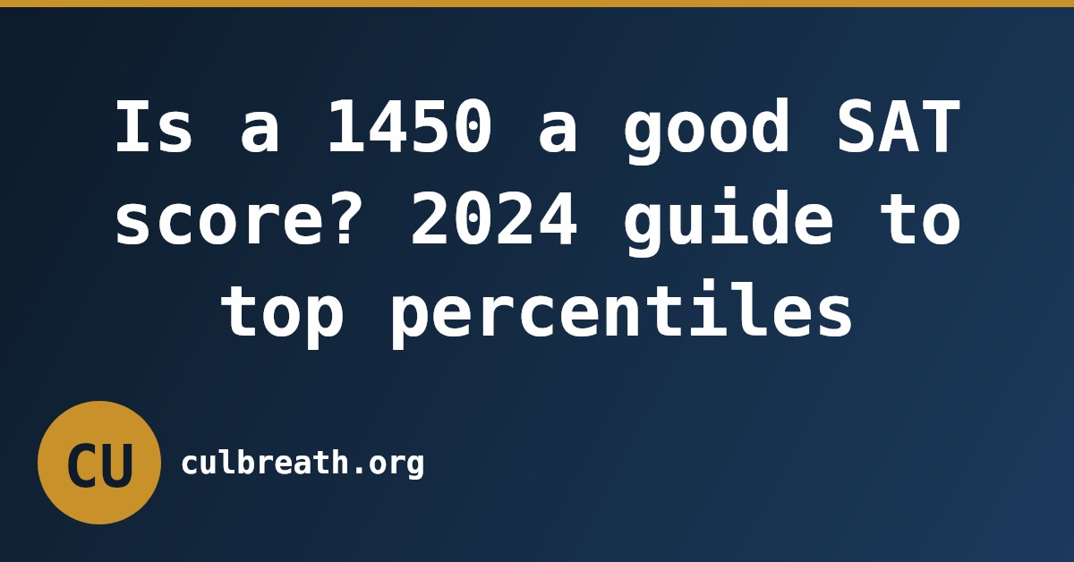 Is a 1450 a good SAT score? 2024 guide to top percentiles