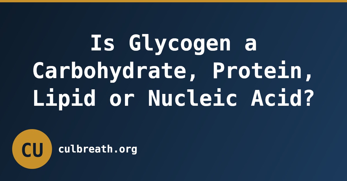 Is Glycogen a Carbohydrate, Protein, Lipid or Nucleic Acid?