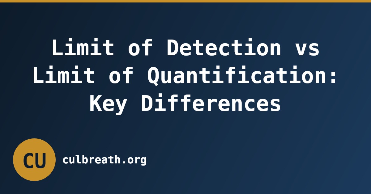 Limit of Detection vs Limit of Quantification: Key Differences