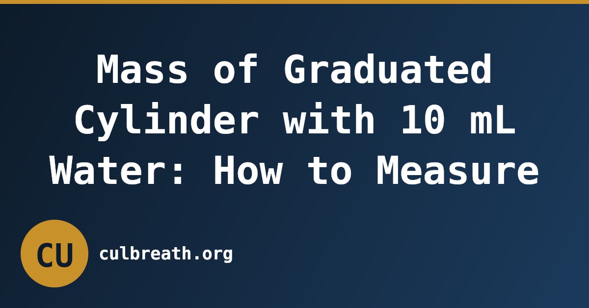 Mass of Graduated Cylinder with 10 mL Water: How to Measure