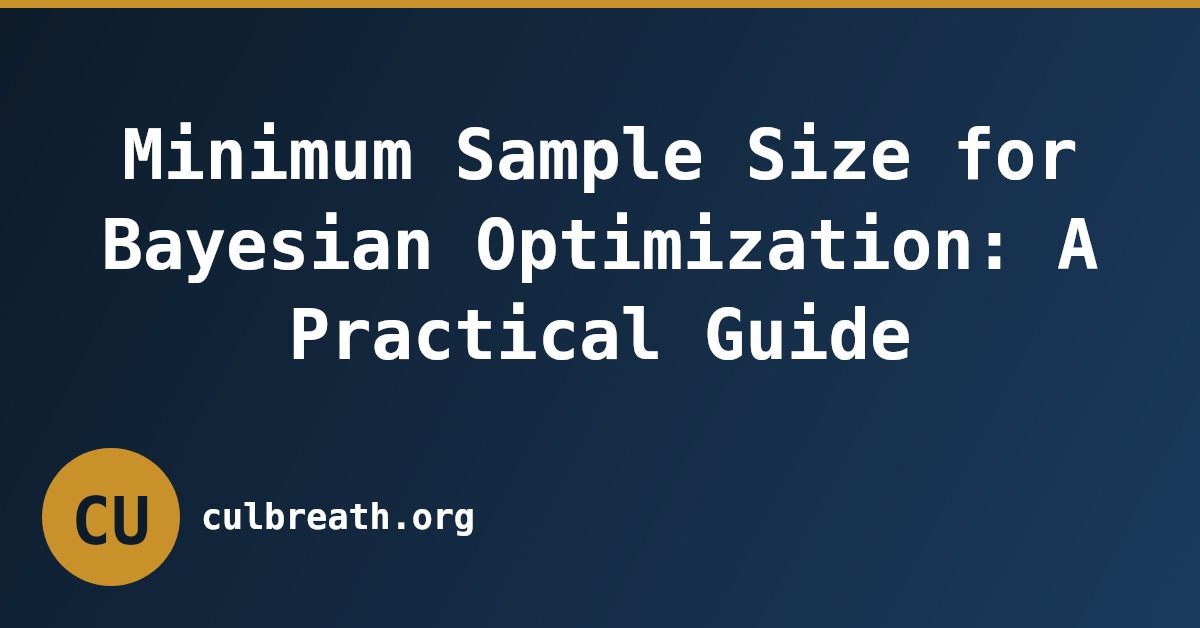 Minimum Sample Size for Bayesian Optimization: A Practical Guide