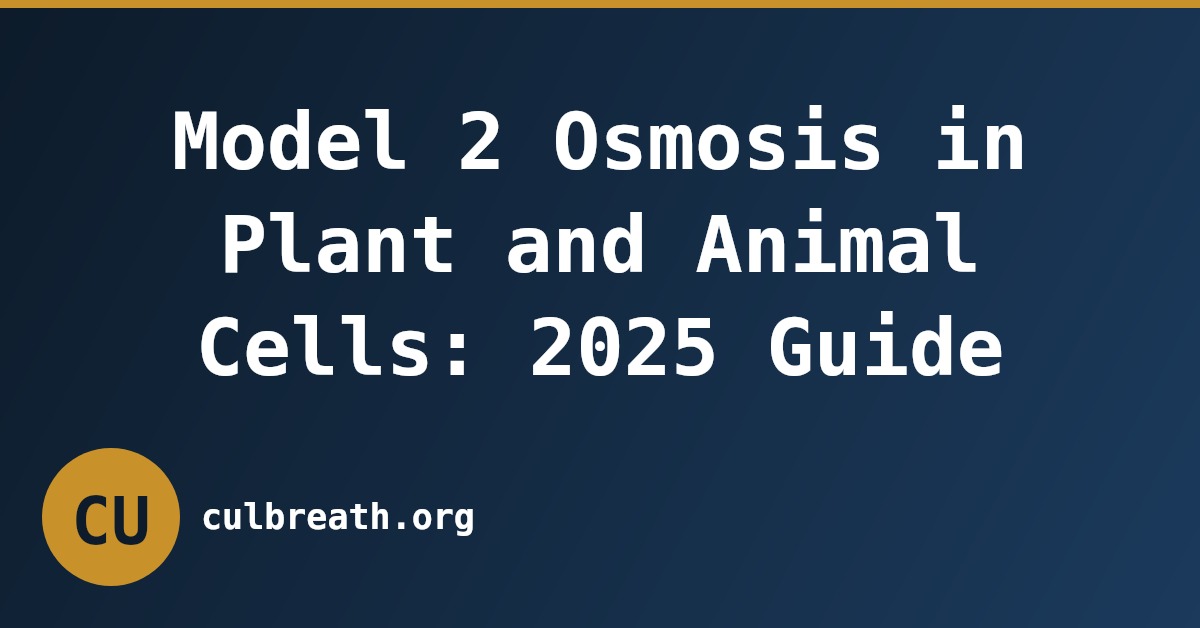 Model 2 Osmosis in Plant and Animal Cells: 2025 Guide