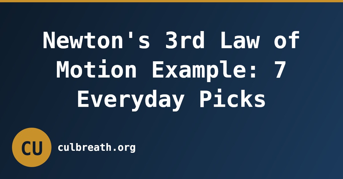 Newton's 3rd Law of Motion Example: 7 Everyday Picks