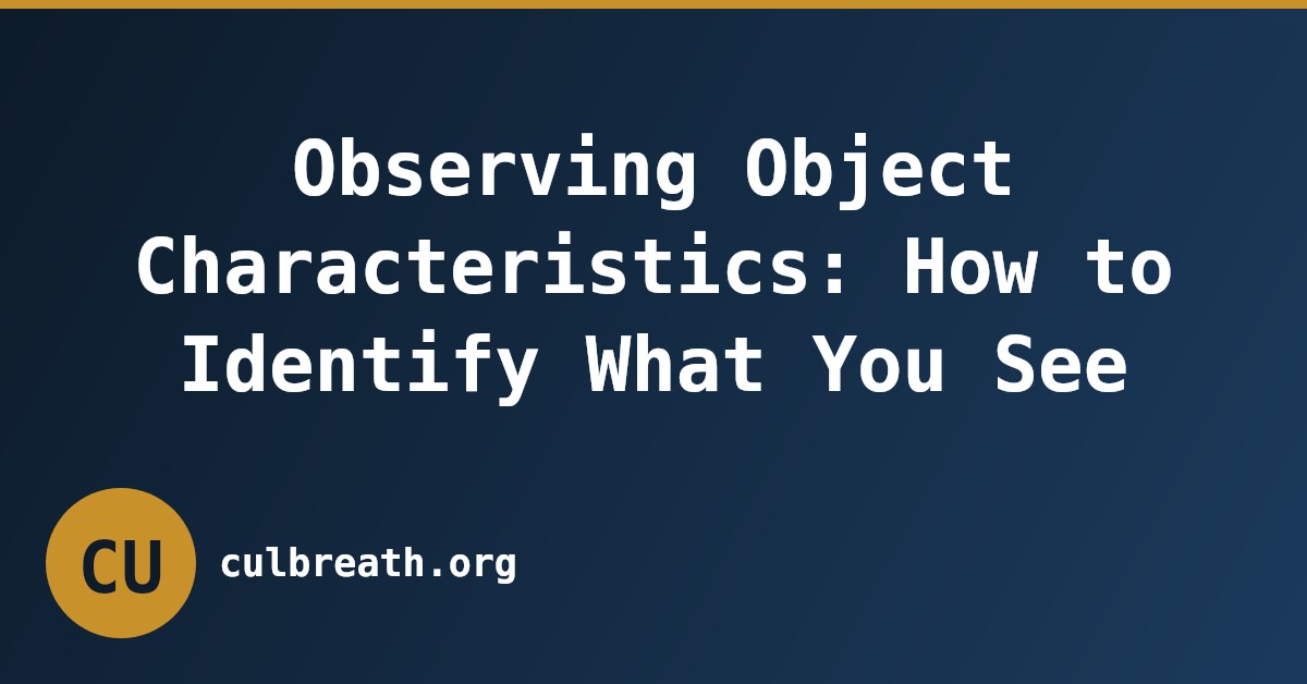 Observing Object Characteristics: How to Identify What You See