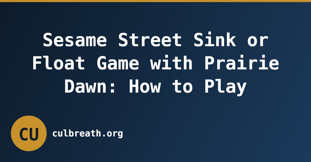 Sesame Street Sink or Float Game with Prairie Dawn: How to Play