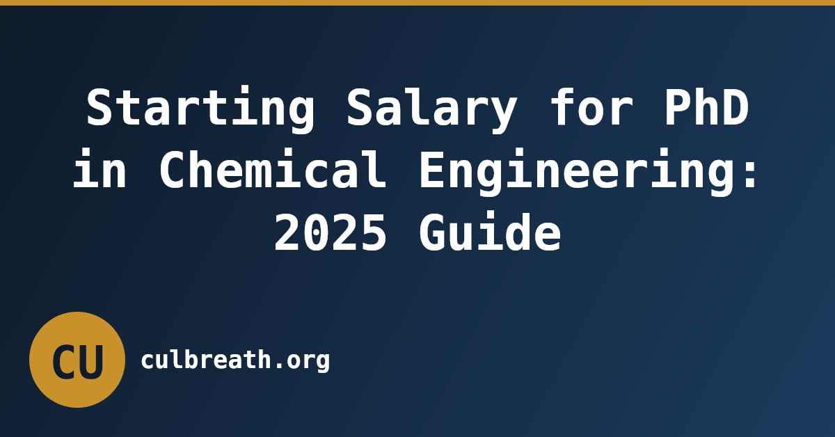 Starting Salary for PhD in Chemical Engineering: 2025 Guide