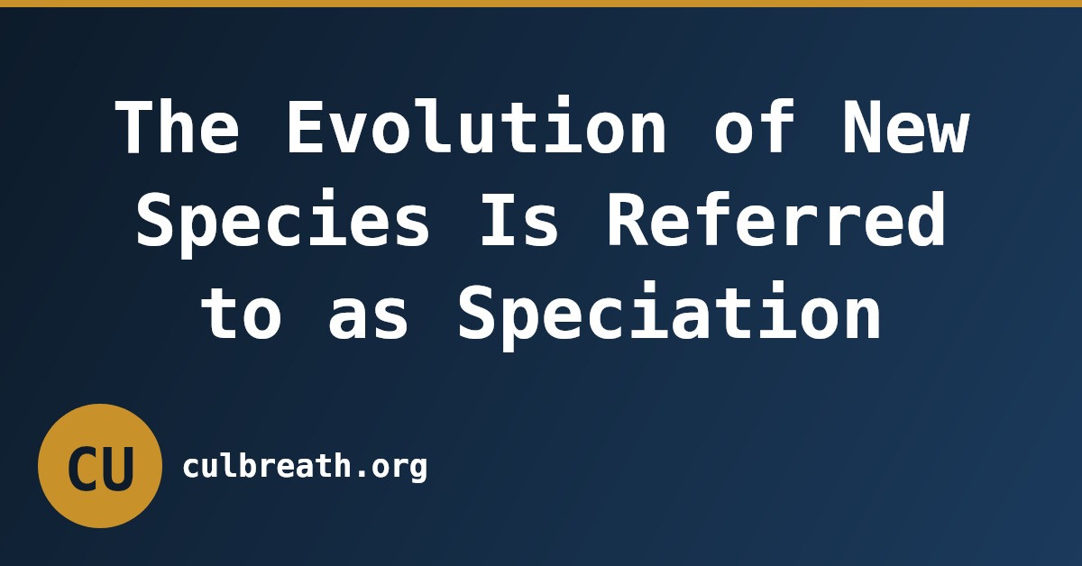 The Evolution of New Species Is Referred to as Speciation