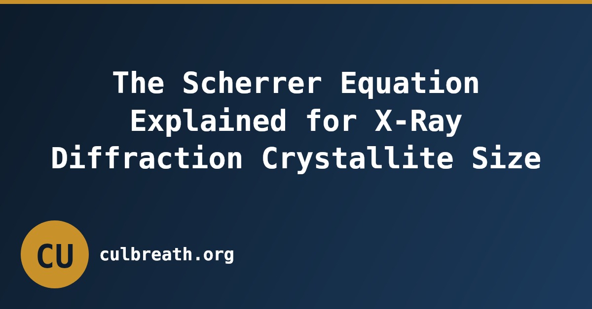 The Scherrer Equation Explained for X-Ray Diffraction Crystallite Size