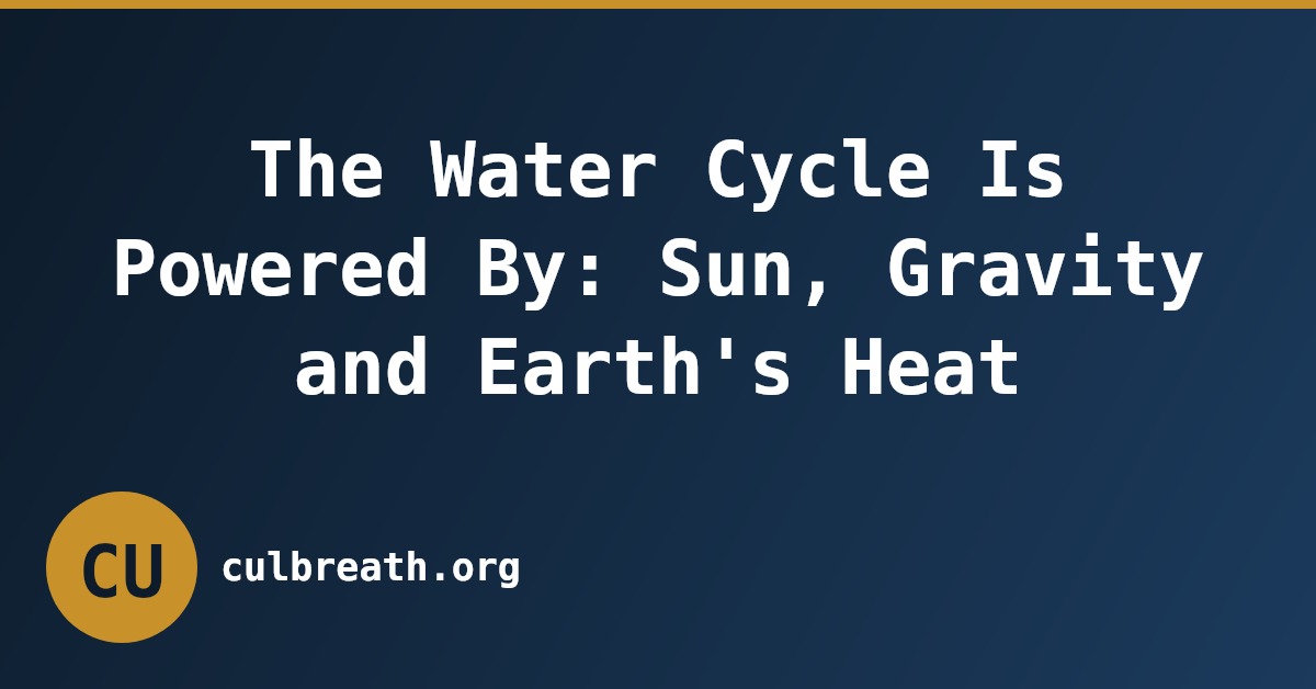 The Water Cycle Is Powered By: Sun, Gravity and Earth's Heat