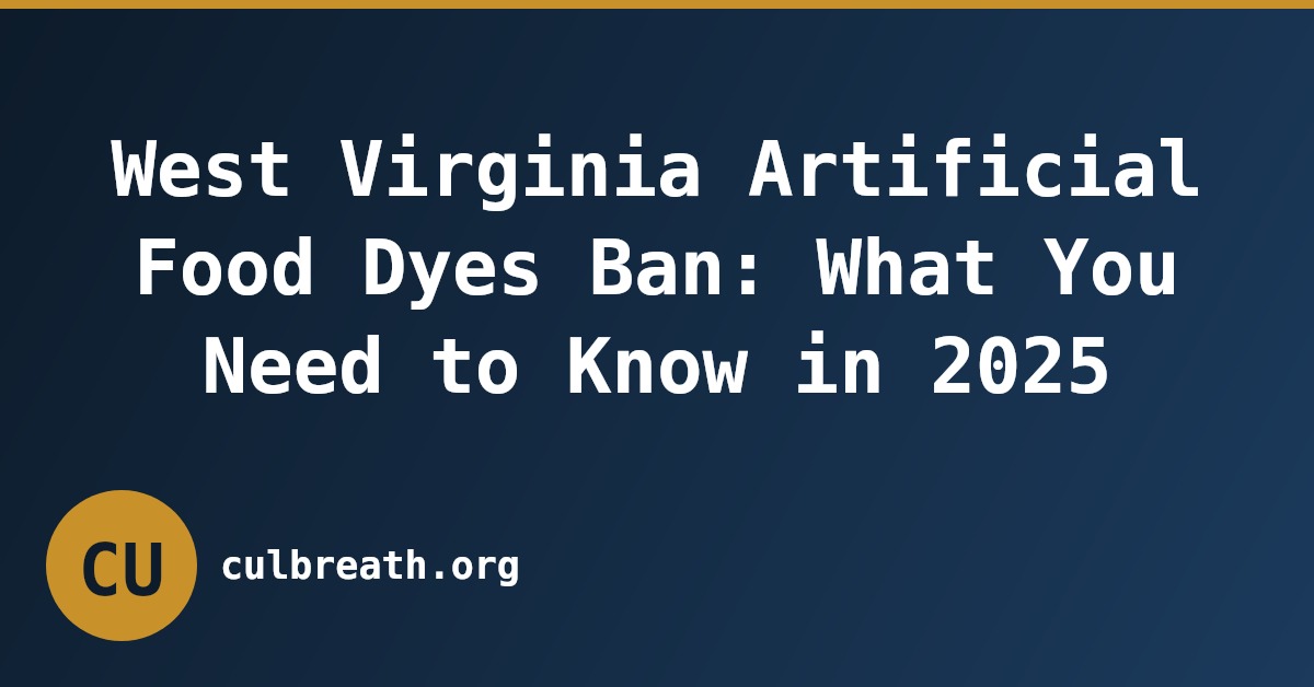 West Virginia Artificial Food Dyes Ban: What You Need to Know in 2025