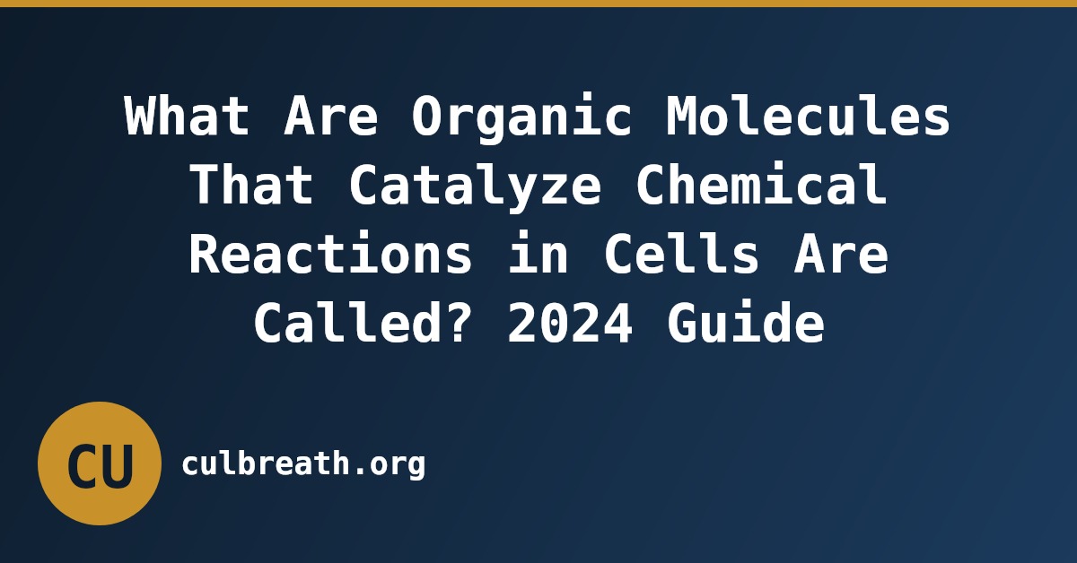 What Are Organic Molecules That Catalyze Chemical Reactions in Cells Are Called? 2024 Guide