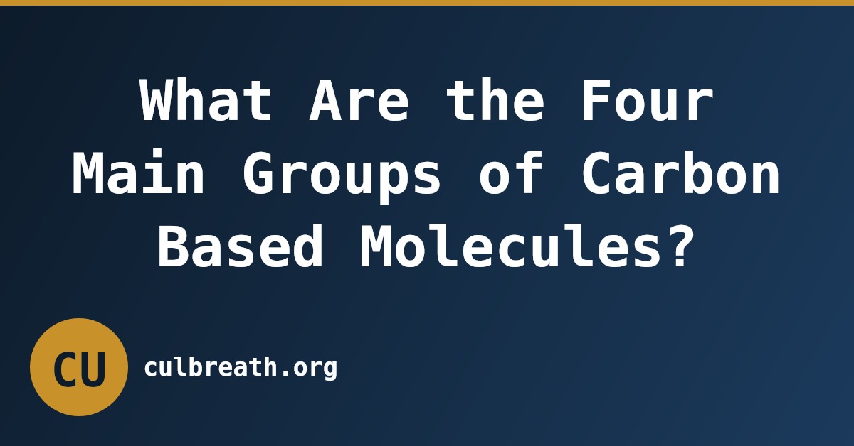 What Are the Four Main Groups of Carbon Based Molecules?