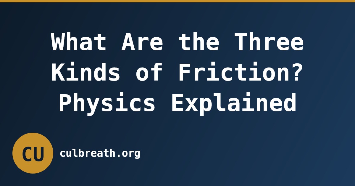 What Are the Three Kinds of Friction? Physics Explained