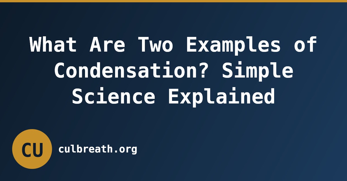 What Are Two Examples of Condensation? Simple Science Explained