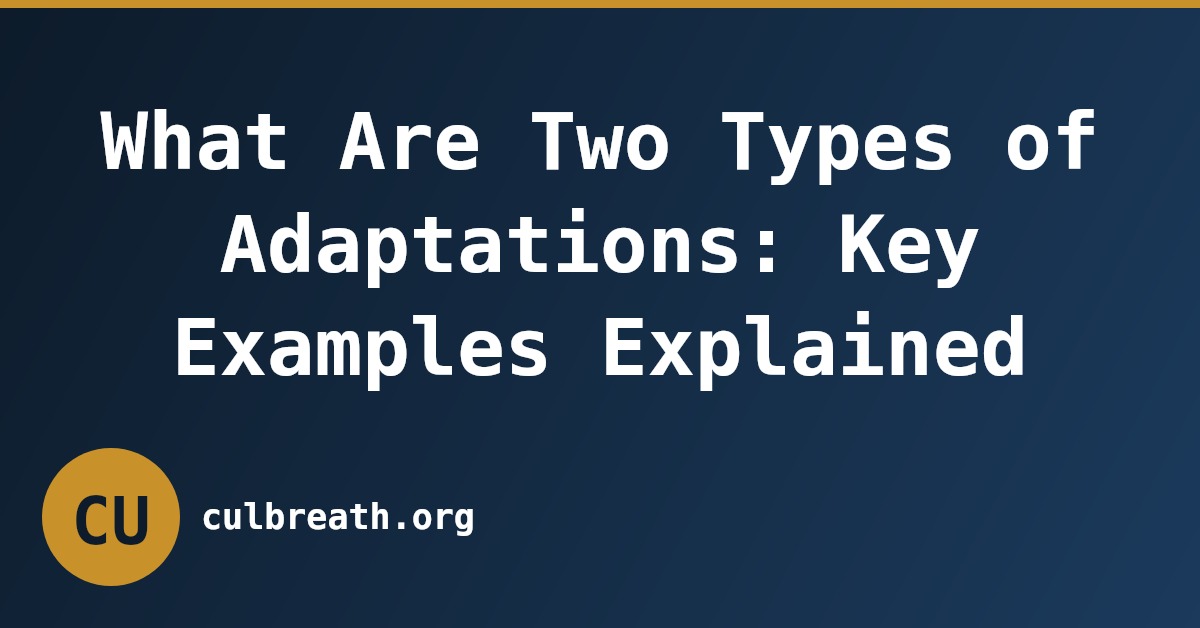 What Are Two Types of Adaptations: Key Examples Explained