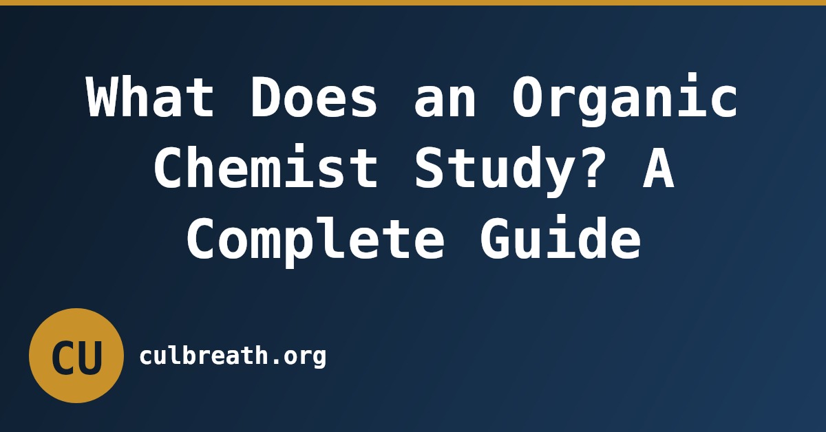 What Does an Organic Chemist Study? A Complete Guide