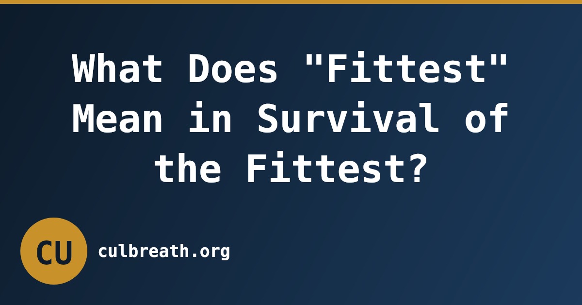 What Does "Fittest" Mean in Survival of the Fittest?