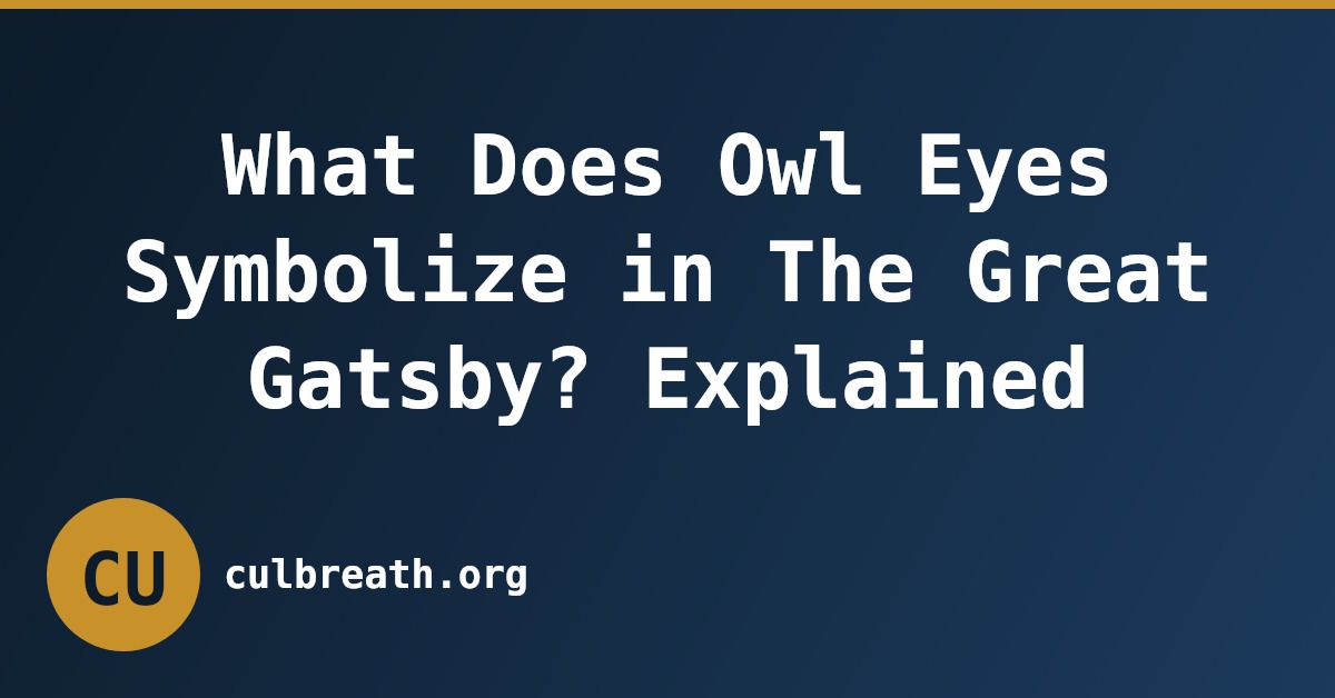What Does Owl Eyes Symbolize in The Great Gatsby? Explained