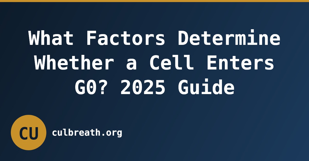 What Factors Determine Whether a Cell Enters G0? 2025 Guide