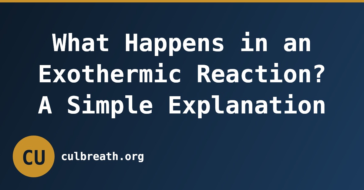 What Happens in an Exothermic Reaction? A Simple Explanation
